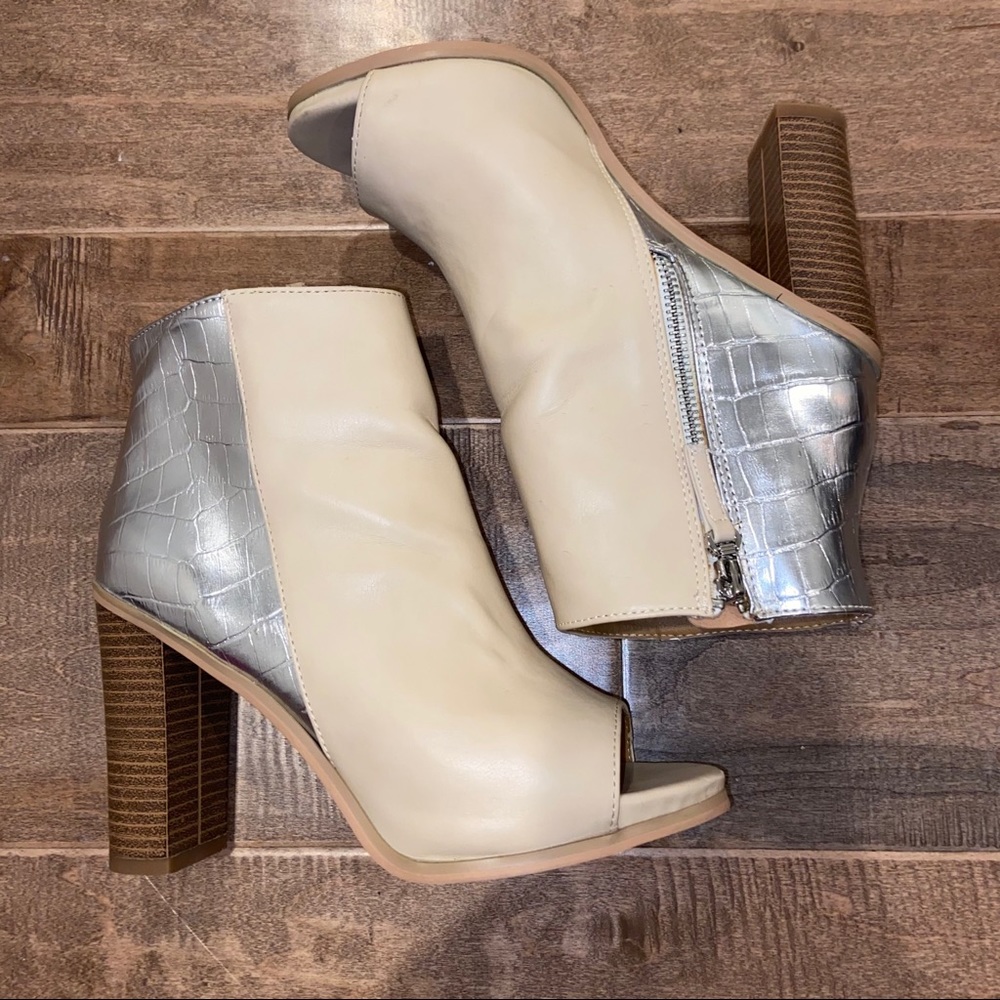 Colorblock Peep-toe Bootie - Picture 11 of 13
